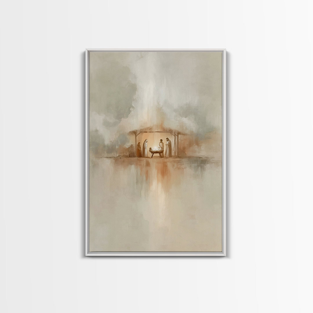 Radiant Manger Light – Framed Canvas Print – Christian Wall Art – Christian Art Canvas – Christmas Art – Christian Christmas Art – Christia
