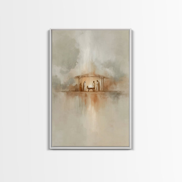 Radiant Manger Light – Framed Canvas Print – Christian Wall Art – Christian Art Canvas – Christmas Art – Christian Christmas Art – Christia
