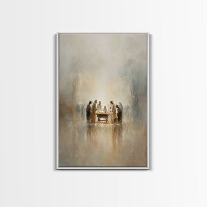 Sacred Gathering | Framed Canvas Print | Christian Wall Art | Christian Art Canvas | Christmas Art | Christian Christmas Art | Christian De