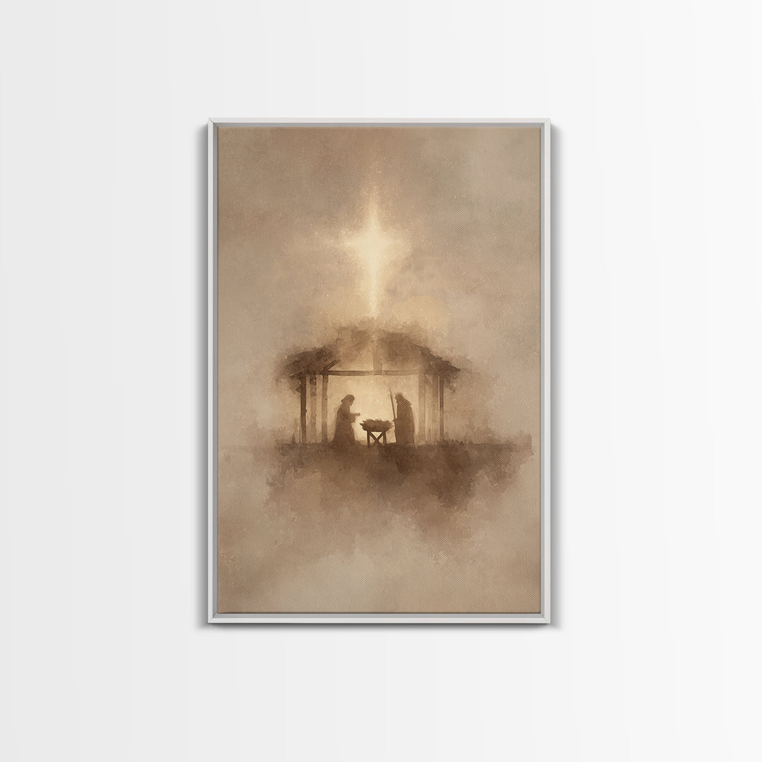 Guiding Star Peace | Framed Canvas Print | Christian Wall Art | Christian Art Canvas | Christmas Art | Christian Christmas Art | Christian