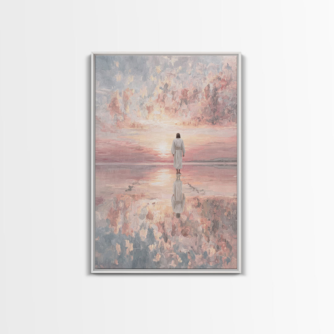 The Radiant Savior – Framed Canvas Print – Christian Wall Art – Jesus Painting – Christian Art Canvas – Modern Christian Art – Christian Ar