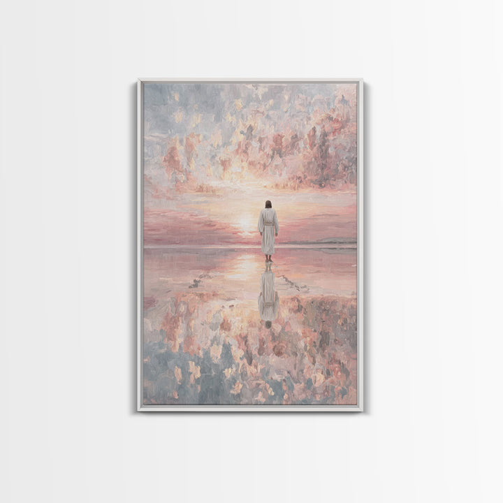 The Radiant Savior – Framed Canvas Print – Christian Wall Art – Jesus Painting – Christian Art Canvas – Modern Christian Art – Christian Ar
