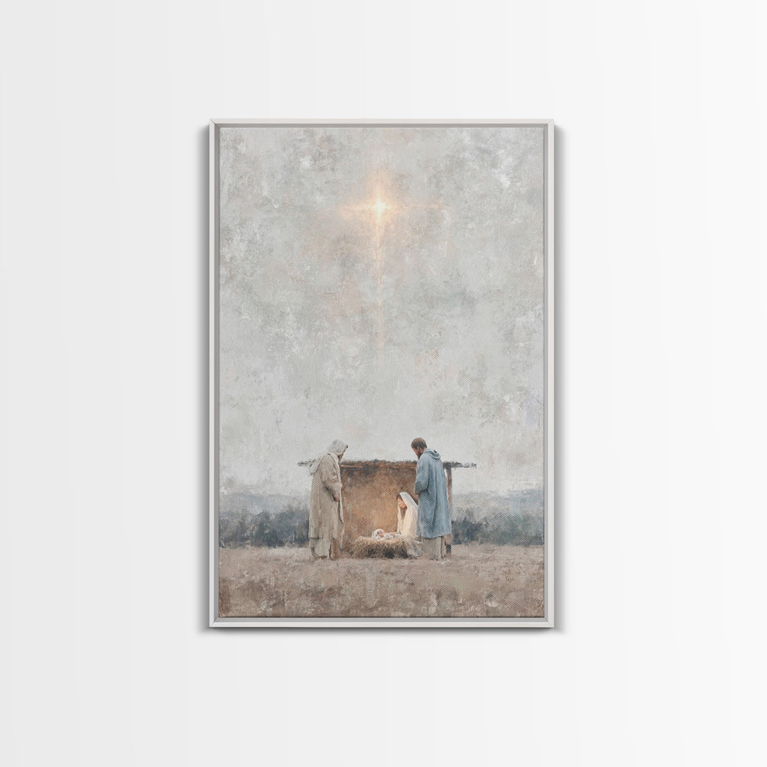 Quiet Bethlehem Night – Framed Canvas Print – Christian Wall Art – Christian Art Canvas – Christmas Art – Christian Christmas Art – Christi