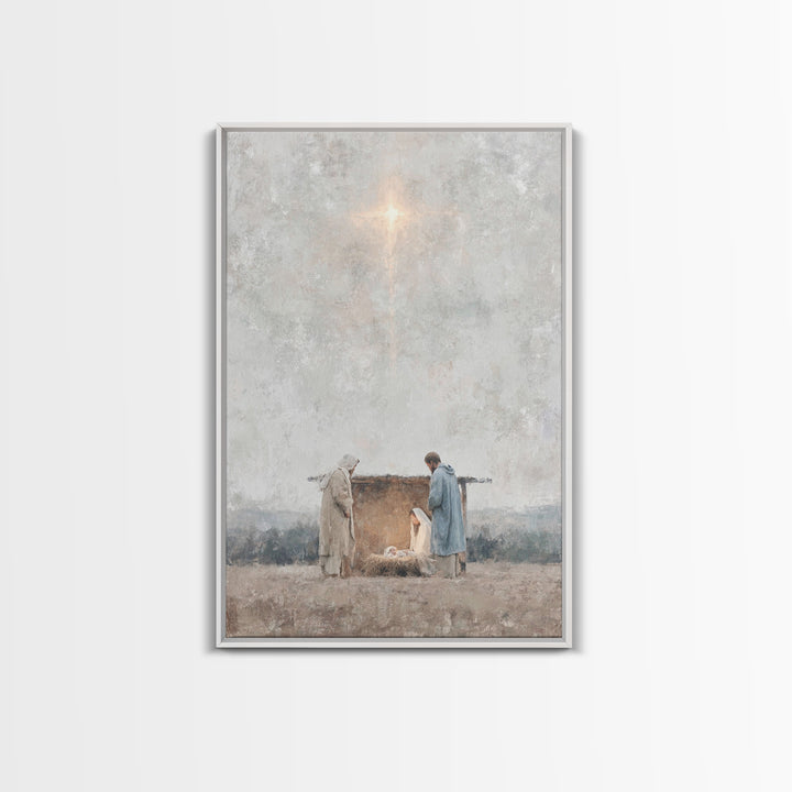 Quiet Bethlehem Night – Framed Canvas Print – Christian Wall Art – Christian Art Canvas – Christmas Art – Christian Christmas Art – Christi
