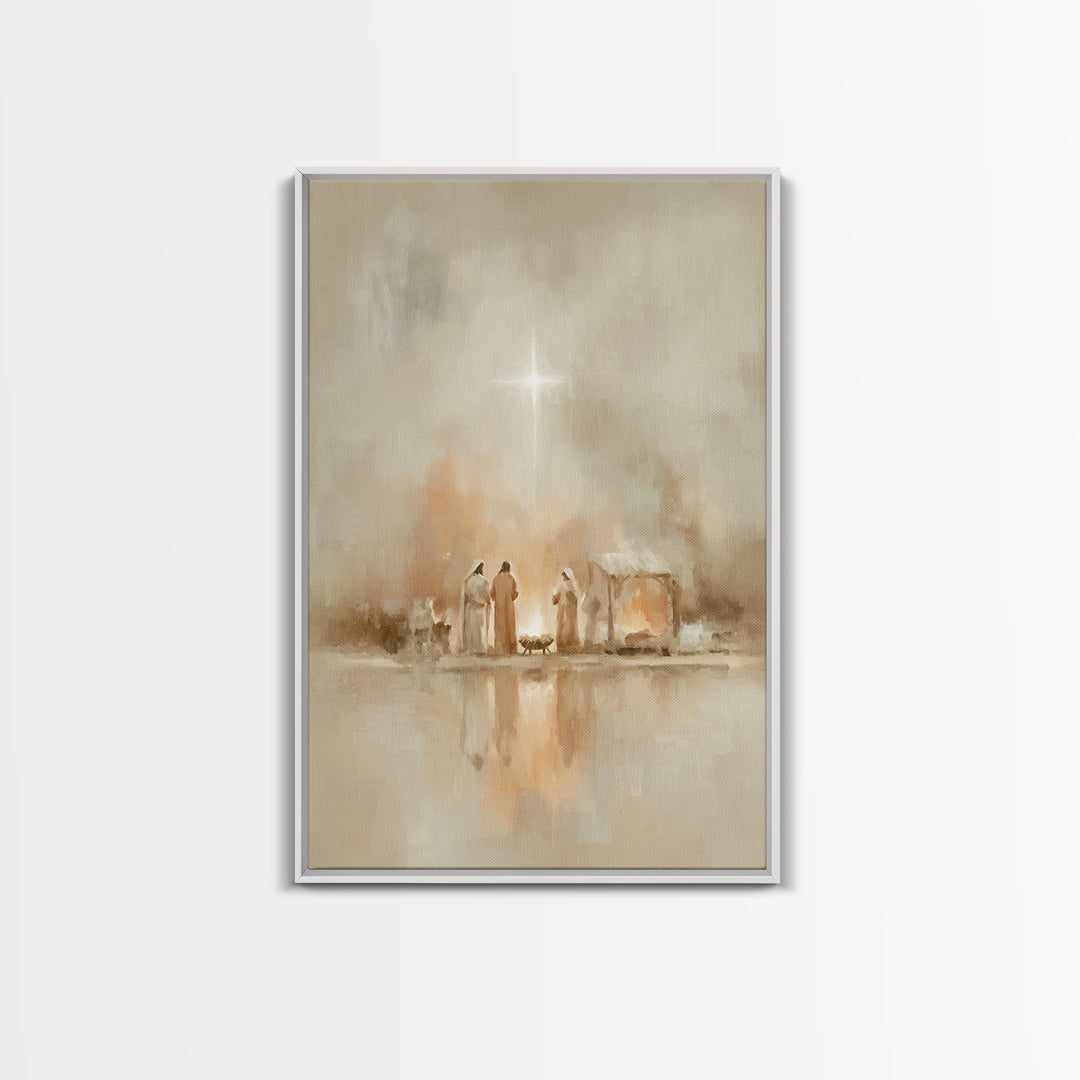 The Guiding Star – Framed Canvas Print – Christian Wall Art – Christian Art Canvas – Jesus Painting – Christian Christmas Art – Christmas W