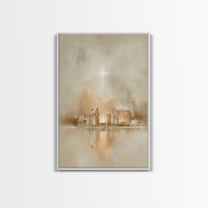 The Guiding Star – Framed Canvas Print – Christian Wall Art – Christian Art Canvas – Jesus Painting – Christian Christmas Art – Christmas W