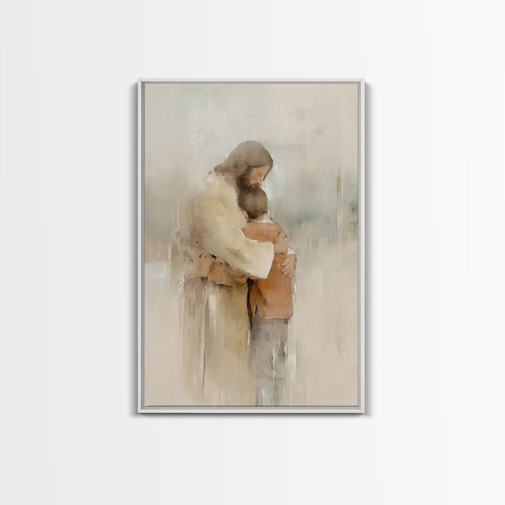 Everlasting Embrace – Framed Canvas Print – Christian Wall Art – Christian Art Canvas – Jesus Painting – Christian Art Print – Subtle Chris
