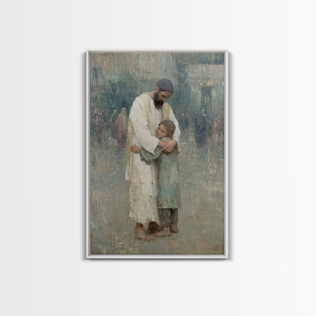 Child Of Grace, Framed Canvas Print, Christian Wall Art, Christian Art Canvas, Jesus Painting, Christian Art Work, Modern Christian Paintin