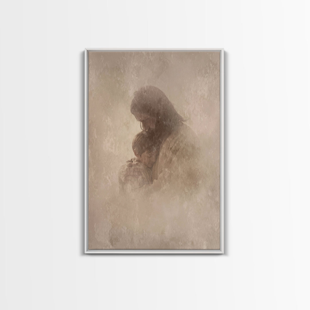 Shelter Of Peace – Framed Canvas Print – Christian Wall Art – Christian Art Canvas – Christian Art Work – Minimalist Christian Art – Christ