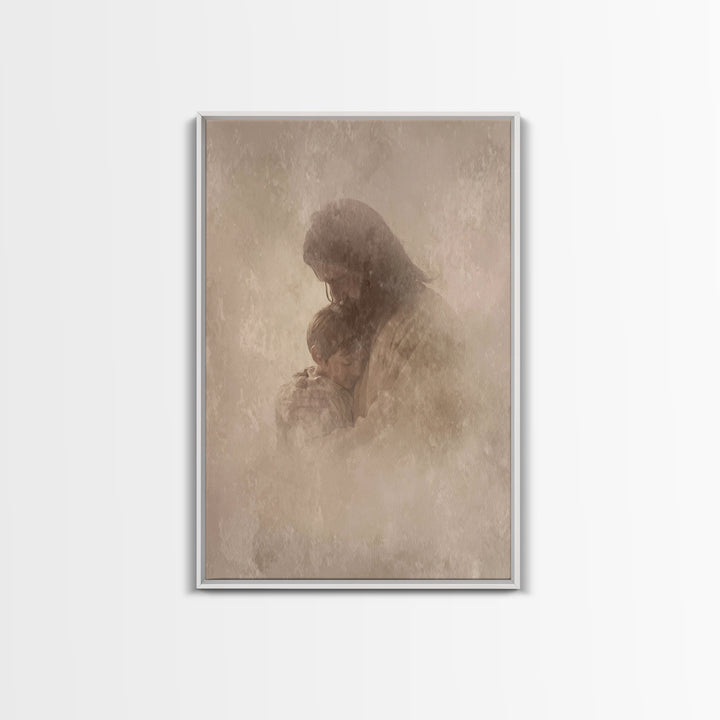 Shelter Of Peace – Framed Canvas Print – Christian Wall Art – Christian Art Canvas – Christian Art Work – Minimalist Christian Art – Christ