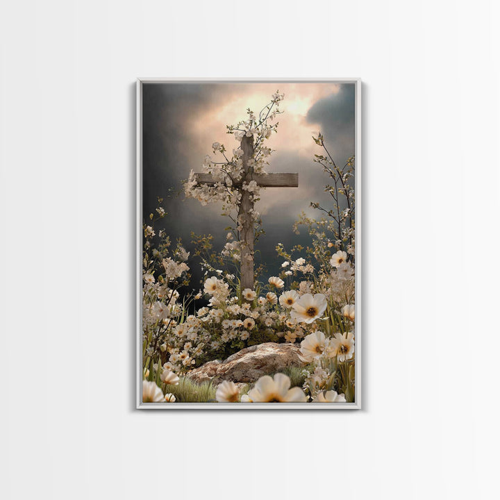 Blossoms Of Grace - Framed Canvas Print - Christian Wall Art - Christian Art Canvas - Jesus Painting - Christian Decor - Christian Gift