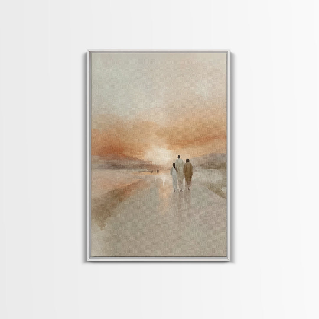 Sacred Sunset Road – Framed Canvas Print – Christian Wall Art – Christian Art Canvas – Jesus Painting – Modern Christian Art – Christian Ch