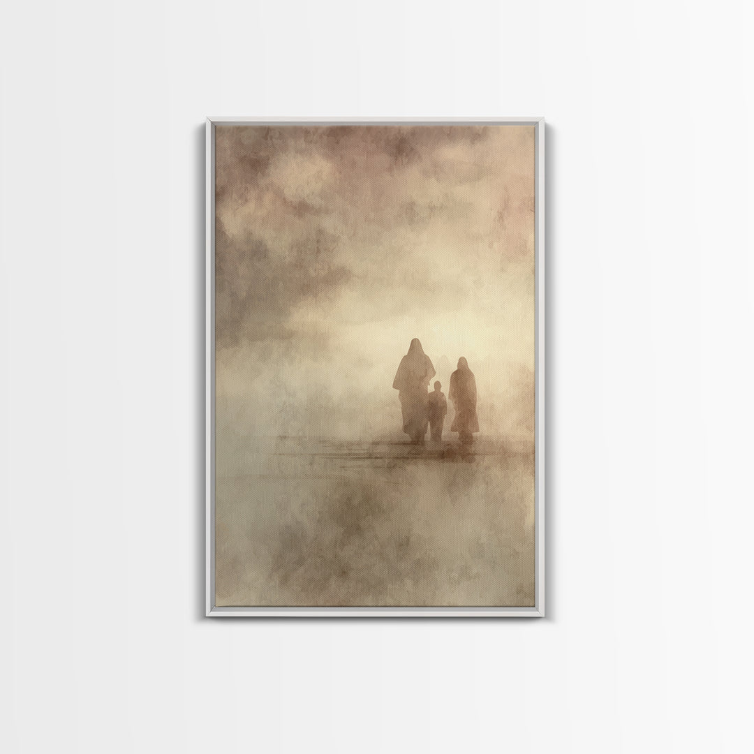 Silent Faith Journey – Framed Canvas Print – Christian Art Canvas – Christian Wall Art – Subtle Christian Art – Jesus Painting – Christian