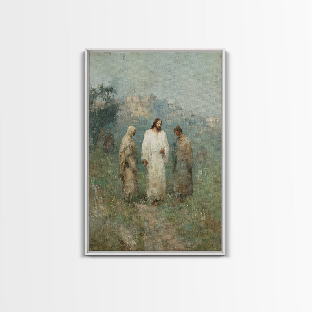 Sunrise Disciples Path | Framed Canvas Print | Christian Art Canvas | Christian Wall Art | Jesus Painting | Subtle Christian Art | Christia
