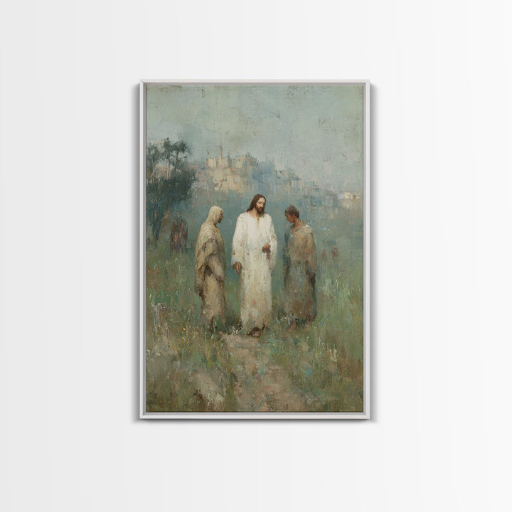 Sunrise Disciples Path | Framed Canvas Print | Christian Art Canvas | Christian Wall Art | Jesus Painting | Subtle Christian Art | Christia