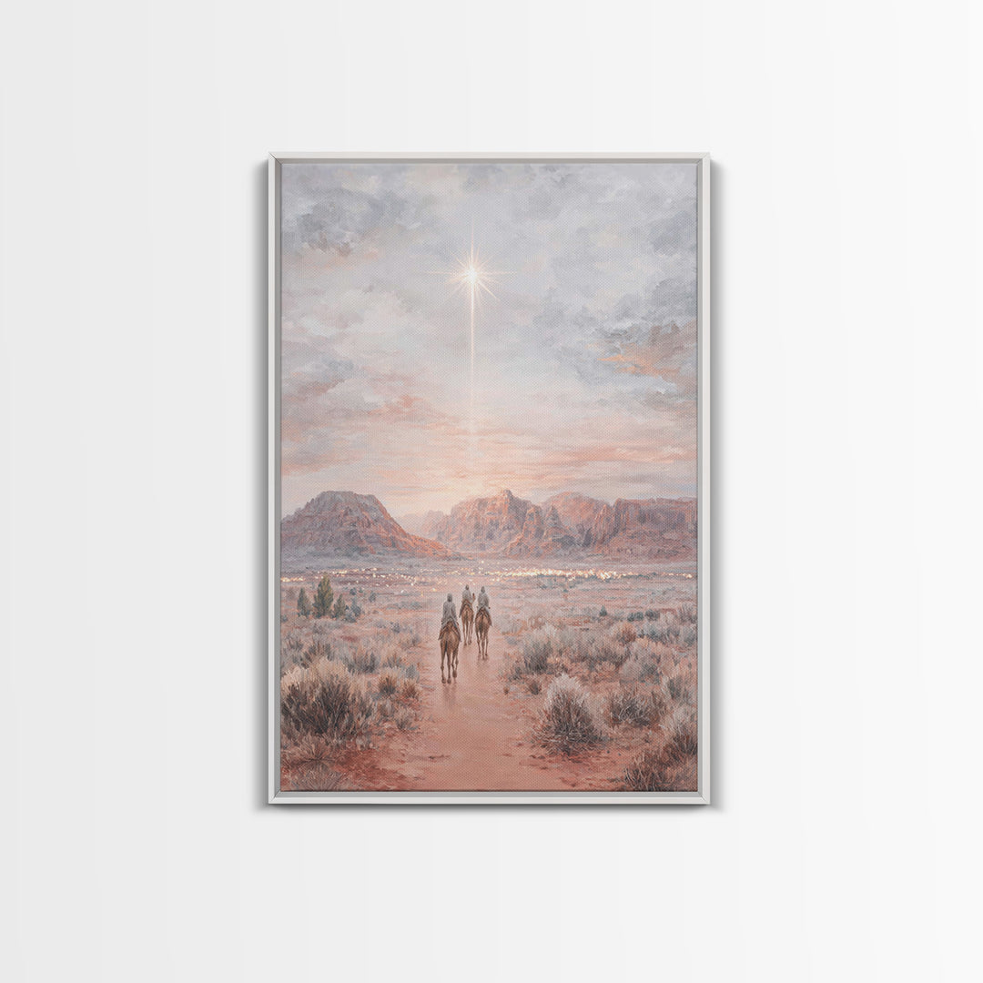 Desert Star Path | Framed Canvas Print | Christian Art Canvas | Christian Wall Art | Christmas Art Work | Christian Christmas Art | Christi