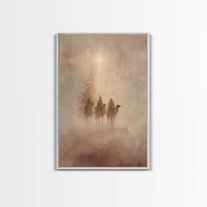 Three Kings Rising – Framed Canvas Print – Christian Christmas Art – Christian Art Canvas – Christmas Wall Art – Christian Wall Art – Chris