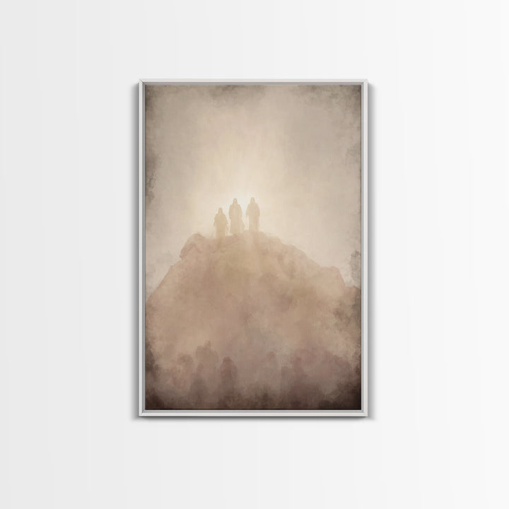Sacred Summit Vision | Framed Canvas Print | Christian Wall Art | Jesus Painting | Christian Art Canvas | Modern Christian Art | Christian