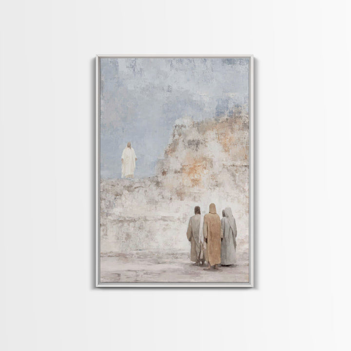 Holy Peak Radiance | Framed Canvas Print | Christian Art Canvas | Christian Wall Art | Jesus Painting | Modern Christian Art | Christian Gi