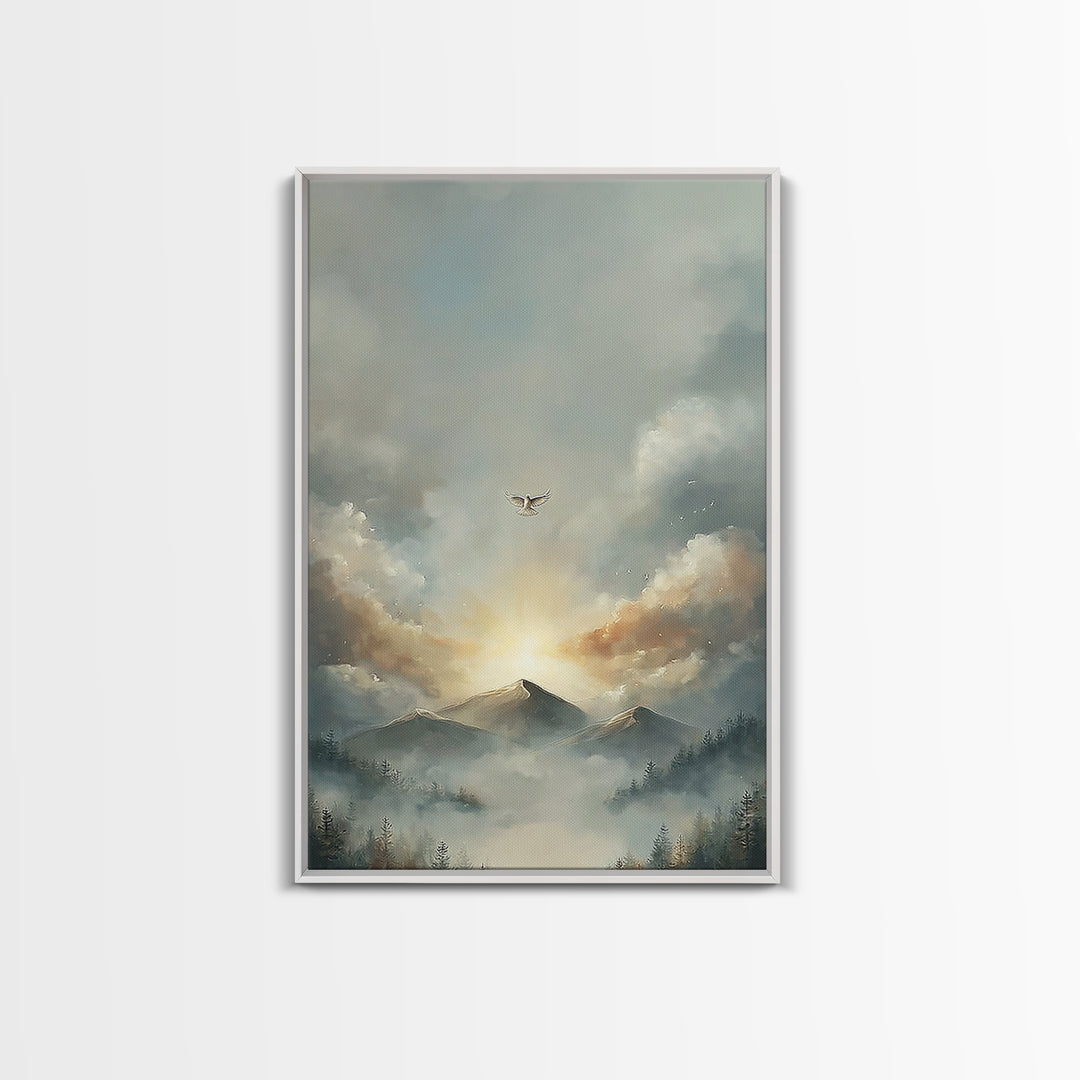 Dawn of Hope – Framed Canvas Print – Christian Wall Art – Christian Art Canvas – Christian Art Print – Subtle Christian Paintings – Modern