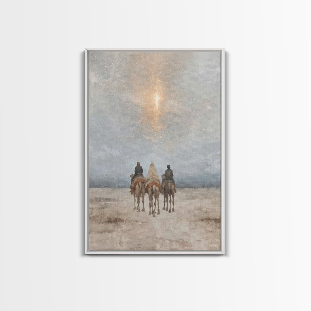 Cross of Light – Framed Canvas Print – Christian Wall Art – Christian Christmas Art – Jesus Painting – Christian Art Canvas