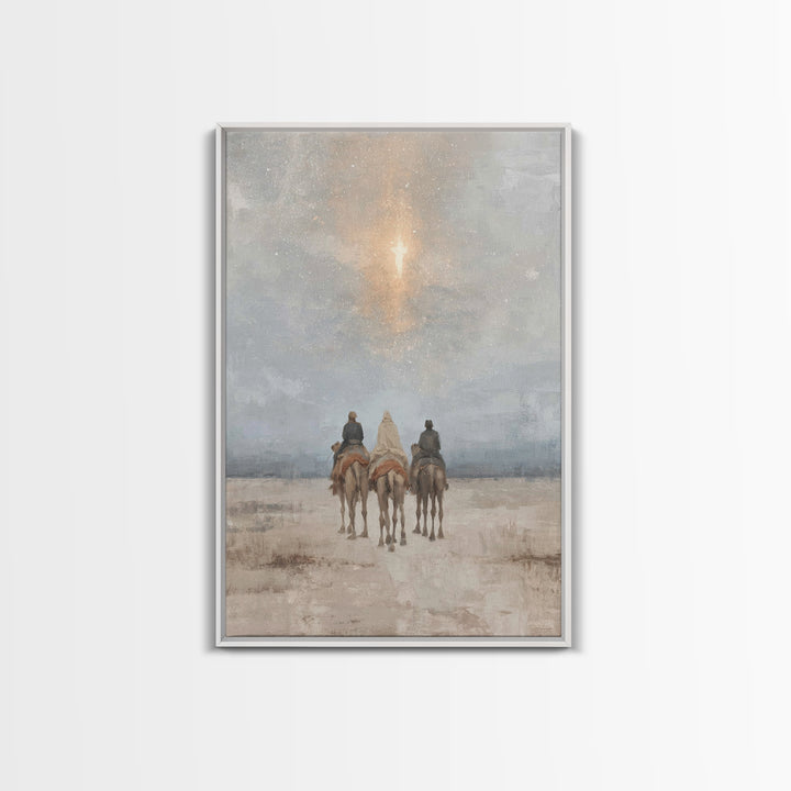 Cross of Light – Framed Canvas Print – Christian Wall Art – Christian Christmas Art – Jesus Painting – Christian Art Canvas