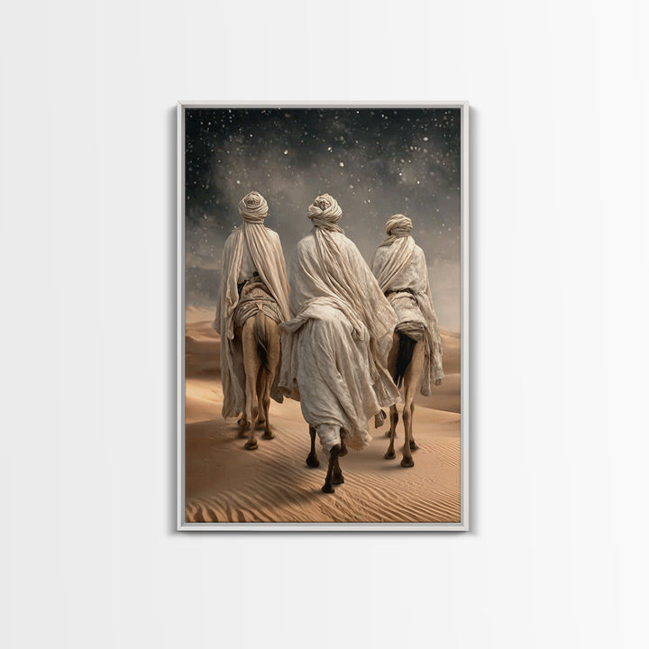 Desert Pilgrims – Framed Canvas Print – Christian Christmas Art – Jesus Painting – Christian Wall Art – Christian Art Canvas – Christmas Ar