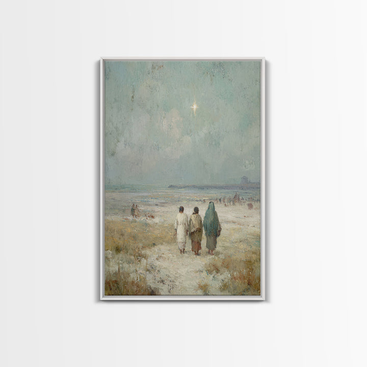 Pilgrims Of Hope – Framed Canvas Print – Christmas Art – Christian Wall Art – Jesus Painting – Christian Art Canvas – Christian Christmas A