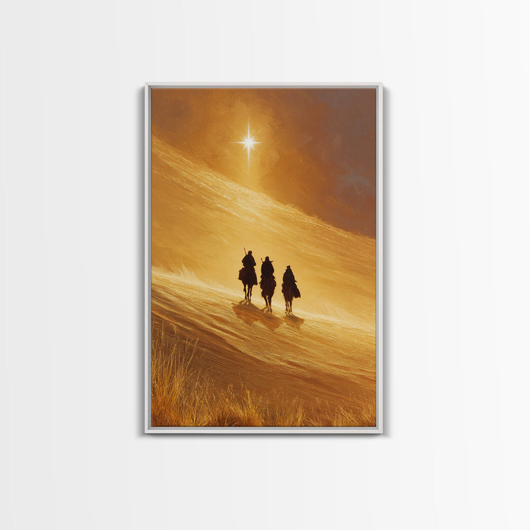 Radiant Dunes – Framed Canvas Print – Christian Art Canvas – Christian Christmas Art – Christian Wall Art – Christmas Art – Jesus Painting