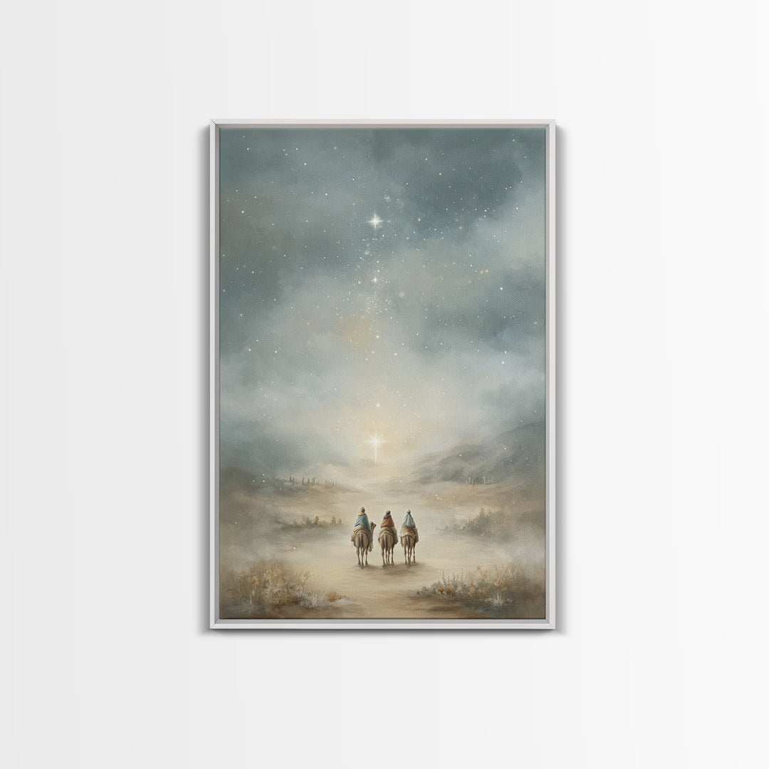 Heavenly Road – Framed Canvas Print – Christian Christmas Art – Christian Art Canvas – Christian Wall Art – Christmas Art – Jesus Painting
