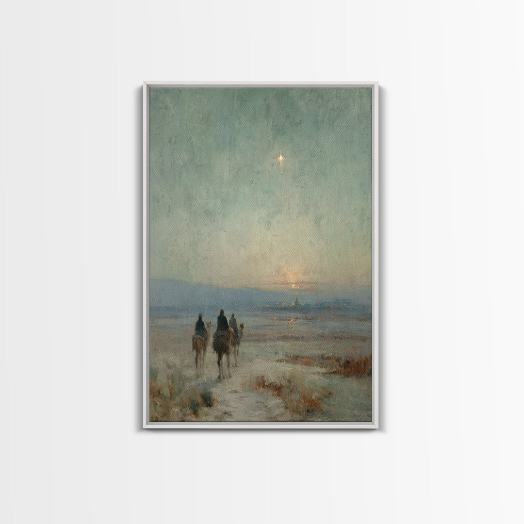 Star of Bethlehem – Framed Canvas Print – Christian Art Canvas – Christian Wall Art – Christmas Art – Jesus Painting – Christian Christmas