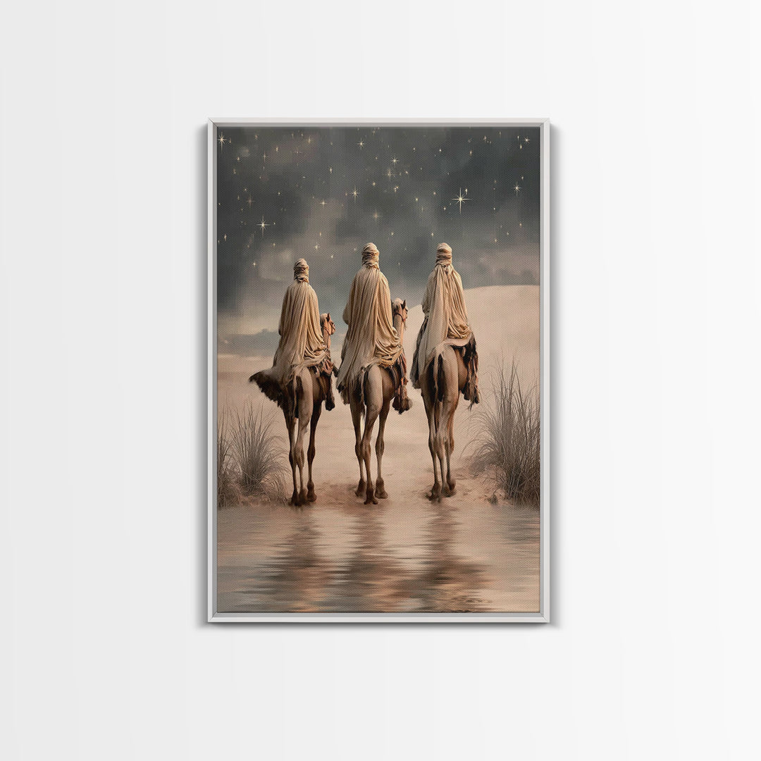 Three Kings Light – Framed Canvas Print – Christian Wall Art – Christmas Art – Christian Art Canvas – Christian Christmas Art – Christian D
