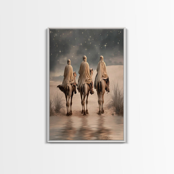 Three Kings Light – Framed Canvas Print – Christian Wall Art – Christmas Art – Christian Art Canvas – Christian Christmas Art – Christian D