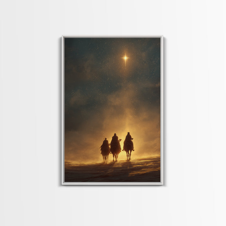 Star of Bethlehem – Framed Canvas Print – Christian Art Canvas – Christian Wall Art – Christmas Art – Christian Christmas Decor – Christian