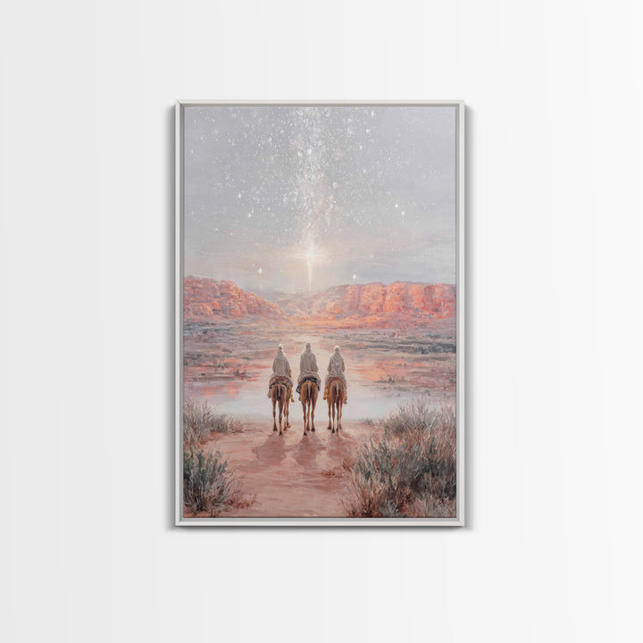 Radiant Night Star – Framed Canvas Print – Christian Christmas Art – Christian Wall Art – Christian Art Canvas – Christmas Art – Christian