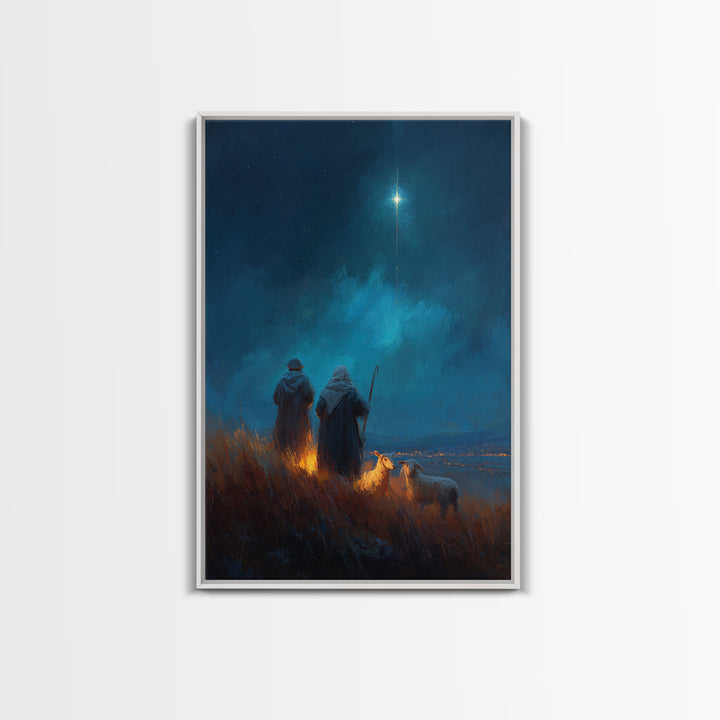Shepherds’ Wonder – Framed Canvas Print – Christian Wall Art – Christian Art – Christmas Art – Christian Art Canvas – Christian Christmas A