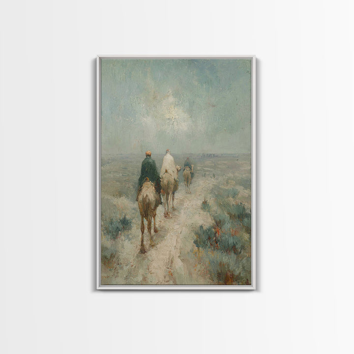 Ancient Kings Path, Framed Canvas Print, Christian Christmas Art, Christian Art Canvas, Christmas Wall Art, Vintage Christmas Art