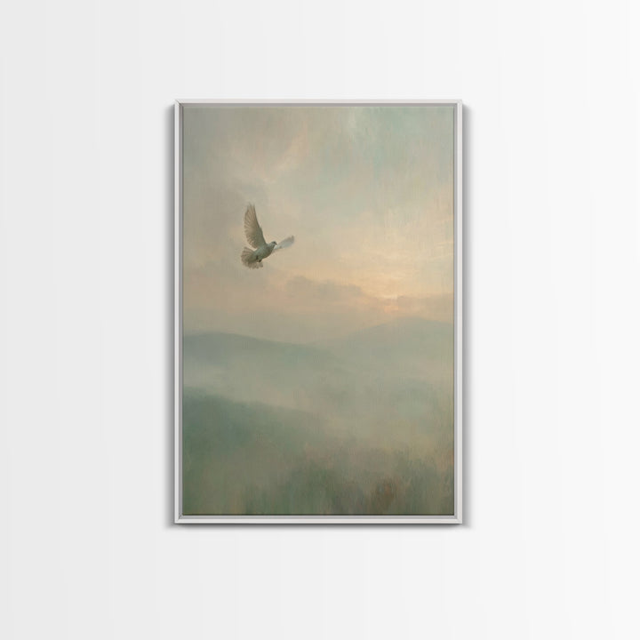 Gentle Flight – Framed Canvas Print – Christian Wall Art – Christian Art Canvas – Christian Art Print – Subtle Christian Art – Minimalist C