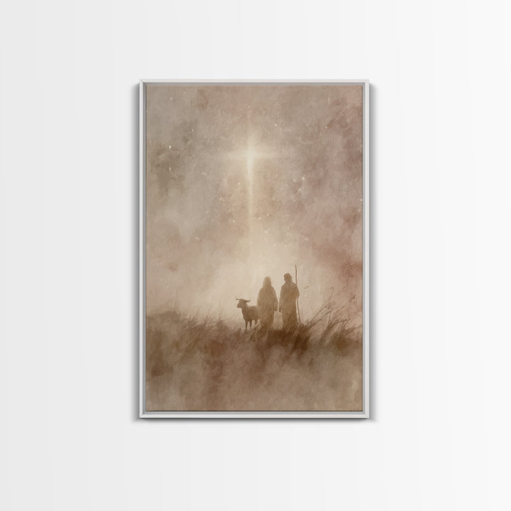 Shepherds At Dawn – Framed Canvas Print – Christian Art Canvas – Christian Christmas Art – Christian Art – Christian Wall Art – Christmas A