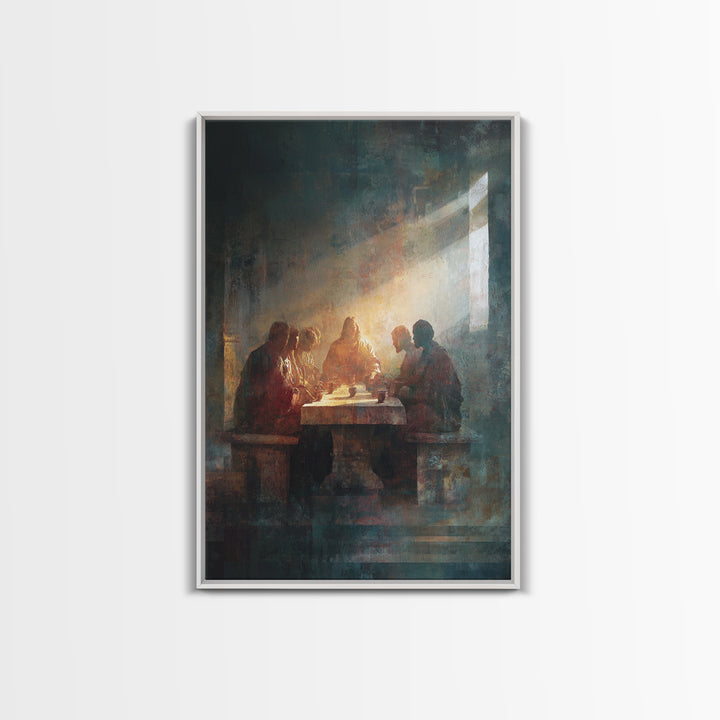 Divine Light Gathering – Framed Canvas Print – Christian Art Canvas – Christian Wall Art – Moody Christian Art – Jesus Painting – Christian