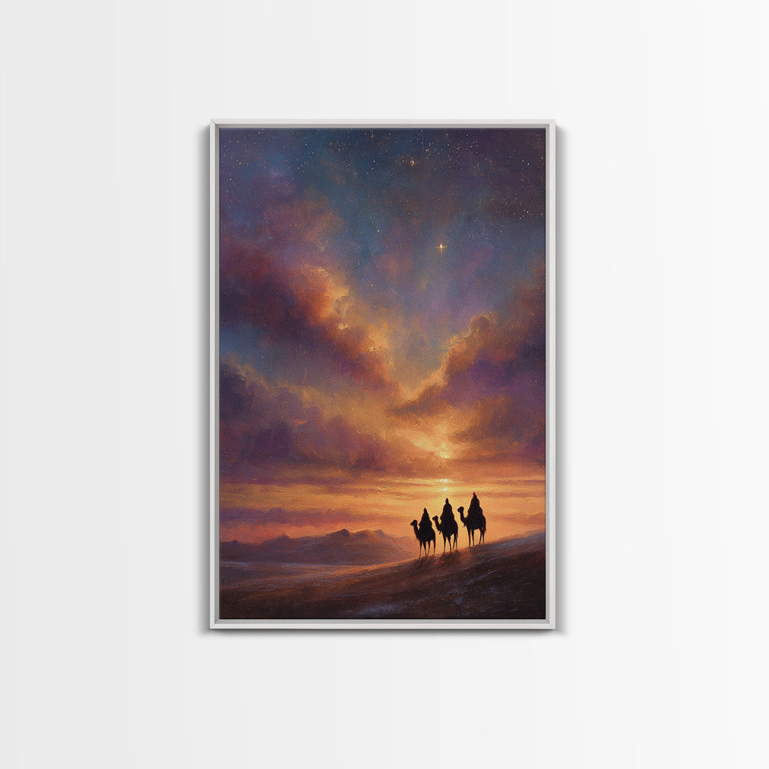 The Guiding Star – Framed Canvas Print – Christian Wall Art – Christian Art Canvas – Christmas Art – Christian Christmas Art