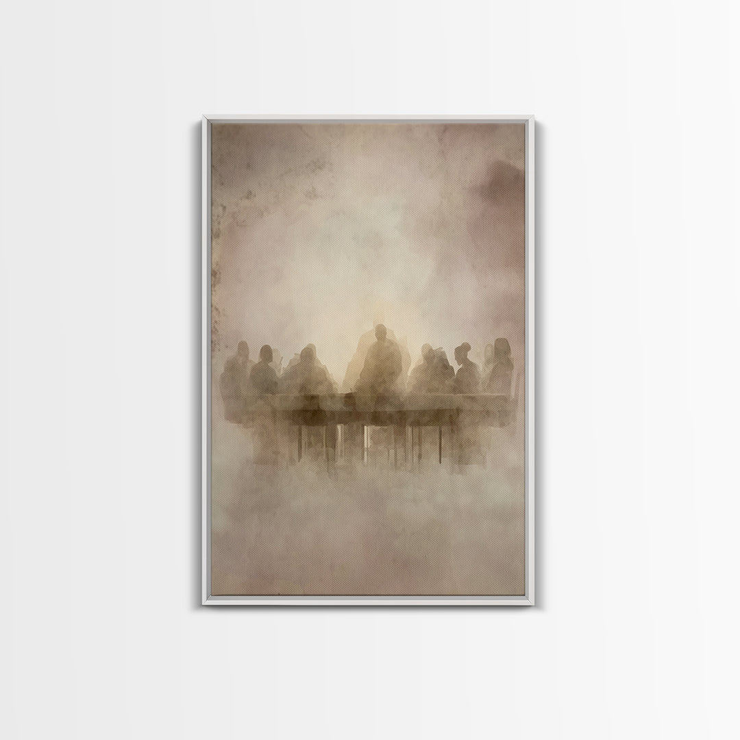 Heavenly Feast Dawn – Framed Canvas Print – Christian Art Canvas – Christian Wall Art – White Christmas Art – Christian Christmas Decor – J