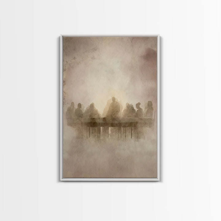 Heavenly Feast Dawn – Framed Canvas Print – Christian Art Canvas – Christian Wall Art – White Christmas Art – Christian Christmas Decor – J