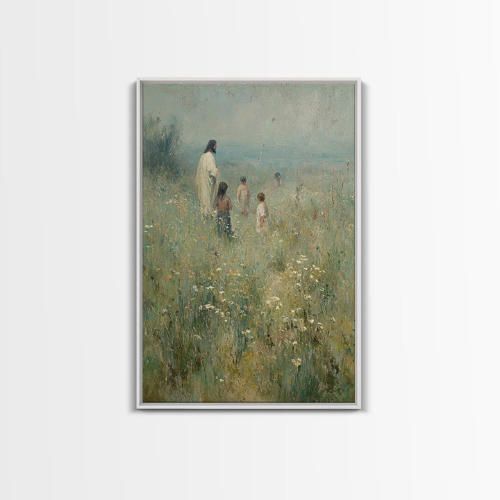 Meadow Of Joy – Framed Canvas Print – Christian Wall Art – Christian Art Canvas – Vintage Christian Art – Christian Gift – Christian Painti