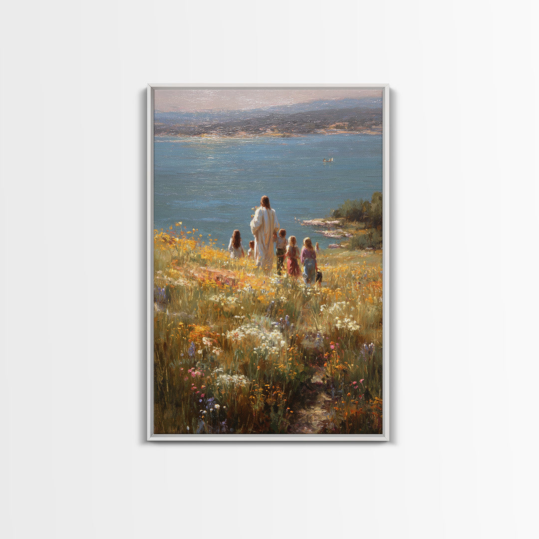 Garden Of Peace – Framed Canvas Print – Christian Painting – Christian Wall Art – Jesus Art Print – Christian Art Canvas – Christian Christ