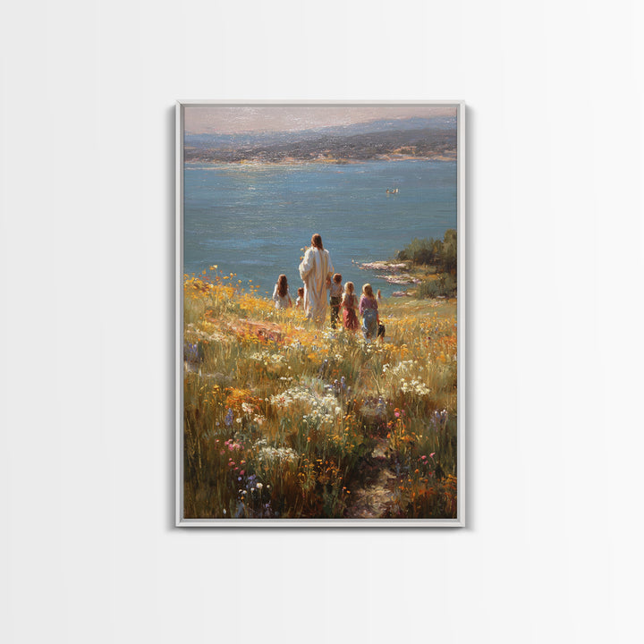 Garden Of Peace – Framed Canvas Print – Christian Painting – Christian Wall Art – Jesus Art Print – Christian Art Canvas – Christian Christ