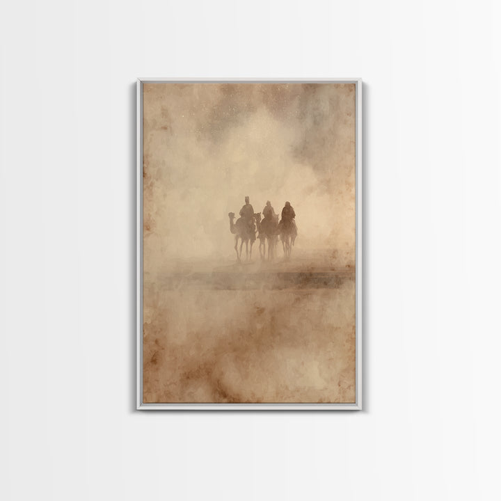Three Kings Journey | Framed Canvas Print | Christian Wall Art | Christmas Art | Christian Christmas Art | Christian Art Canvas | Christian