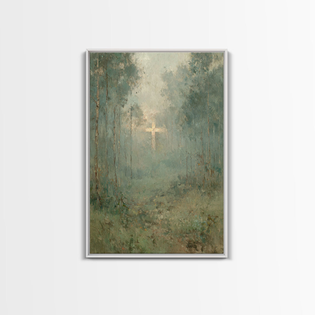 Forest Of Mercy – Framed Canvas Print – Christian Painting – Christian Wall Art – Christian Art Canvas – Moody Christian Art – Unique Chris
