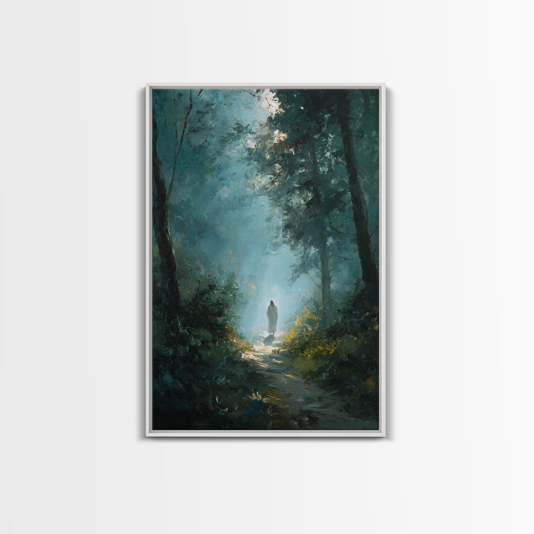 Path Of Light – Framed Canvas Print – Christian Wall Art – Jesus Painting – Christian Art Canvas – Moody Christian Art – Large Christian Pa