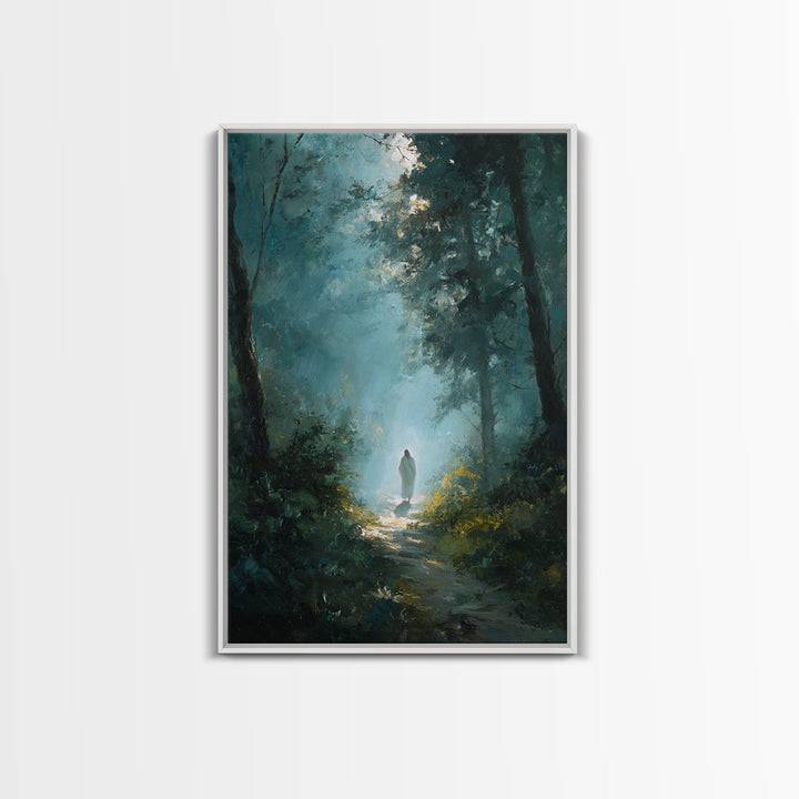 Path Of Light – Framed Canvas Print – Christian Wall Art – Jesus Painting – Christian Art Canvas – Moody Christian Art – Large Christian Pa